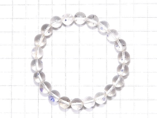 [Video] [One of a kind] Fluorite in Quartz Round 8.5mm Bracelet NO.204