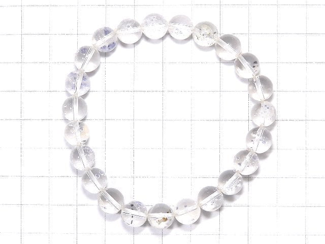 [Video] [One of a kind] Fluorite in Quartz Round 8.5mm Bracelet NO.207