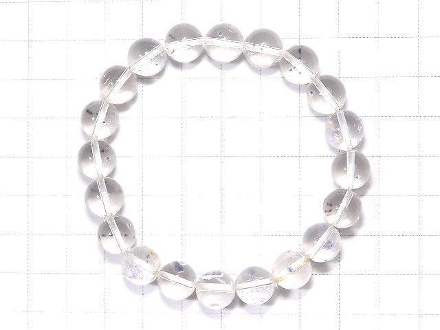 [Video] [One of a kind] Fluorite in Quartz Round 9.5mm Bracelet NO.208