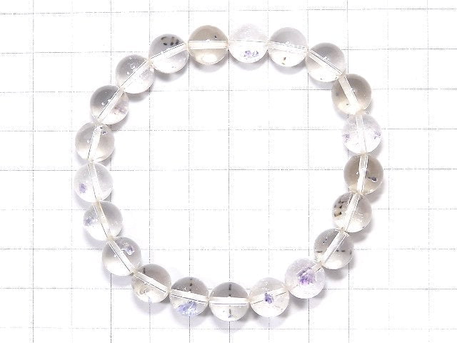 [Video] [One of a kind] Fluorite in Quartz Round 9.5mm Bracelet NO.209