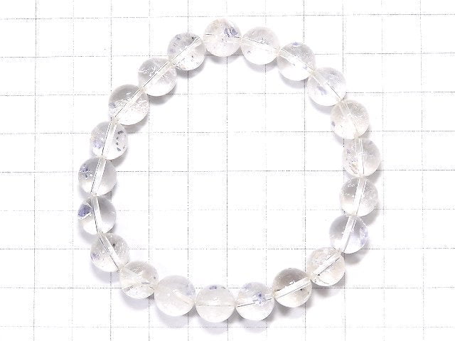 [Video] [One of a kind] Fluorite in Quartz Round 9.5mm Bracelet NO.210