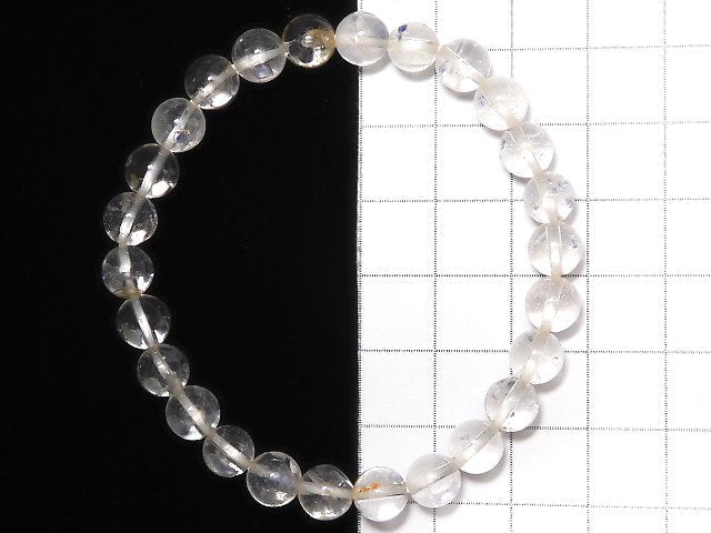 [Video] [One of a kind] Fluorite in Quartz Round 7mm Bracelet NO.102