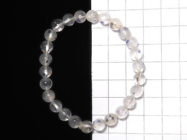 [Video] [One of a kind] Fluorite in Quartz Round 7mm Bracelet NO.104