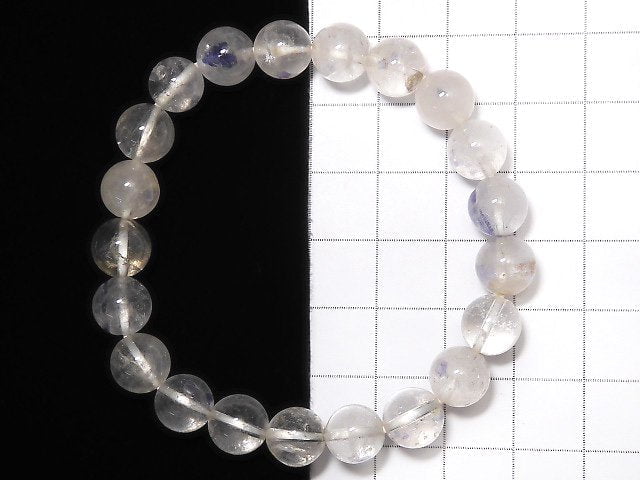 [Video] [One of a kind] Fluorite in Quartz Round 8.5mm Bracelet NO.106