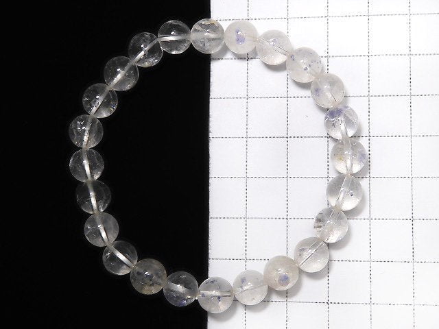 [Video] [One of a kind] Fluorite in Quartz Round 8.5mm Bracelet NO.111