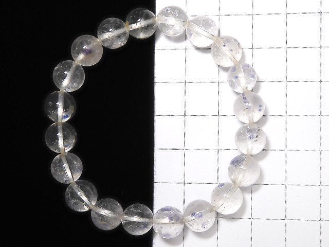[Video] [One of a kind] Fluorite in Quartz Round 9mm Bracelet NO.112