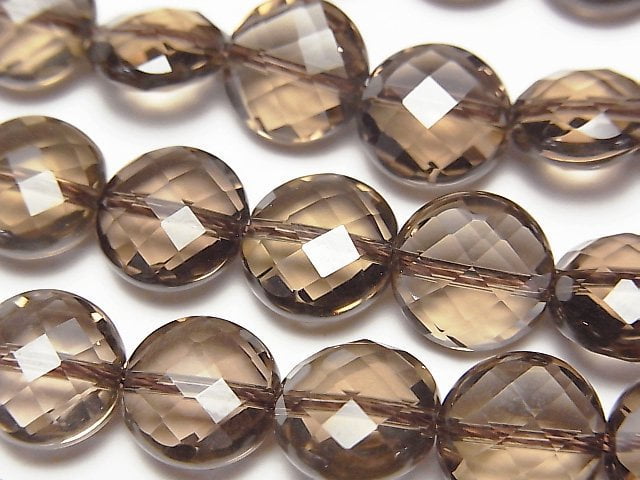 Coin, Smoky Quartz Gemstone Beads