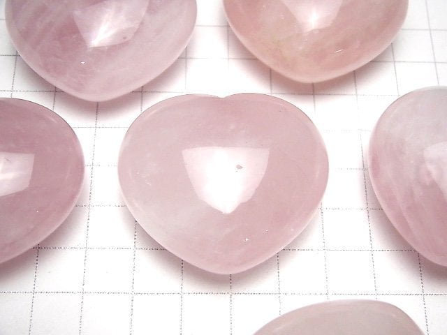 Rose Quartz AA+ Undrilled Heart 40x45mm 1pc