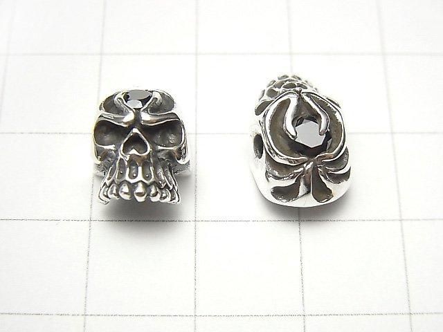 Silver925 Champagne with CZ, 12x9x9mm [Black] 1pc