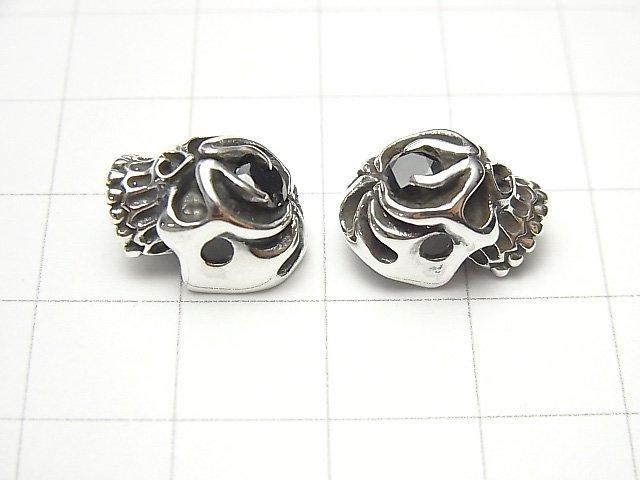 Silver925 Champagne with CZ, 12x9x9mm [Black] 1pc
