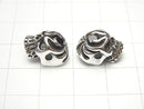 Silver925 Skull with CZ 12x9x9mm [Black] 1pc