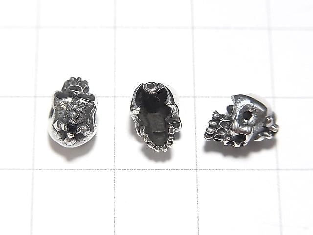 Silver925 Champagne with CZ, 7x6x6mm [Black] 1pc