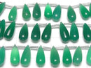 [Video] Green Onyx AAA Drop (Smooth) 20x8mm half or 1strand (8pcs)