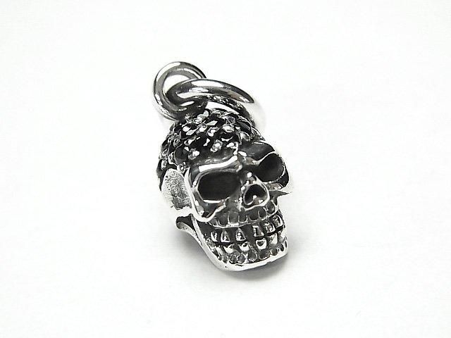 Silver925 Champagne Charm with CZ [Black] 1pc