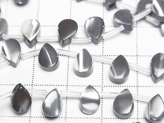 [Video] Mother of Pearl MOP Gray Pear shape 8x6mm 1-strand beads (approx. 15inch/38cm)