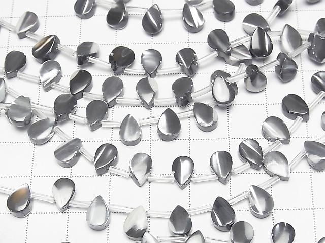 [Video] Mother of Pearl MOP Gray Pear shape 8x6mm 1-strand beads (approx. 15inch/38cm)