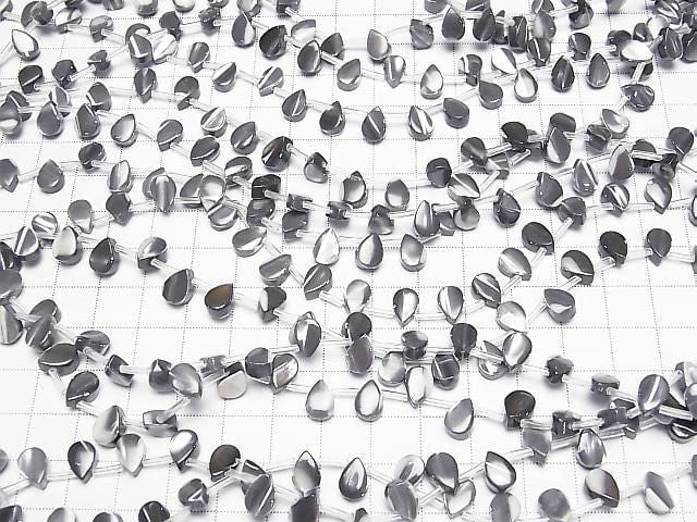 [Video] Mother of Pearl MOP Gray Pear shape 8x6mm 1-strand beads (approx. 15inch/38cm)