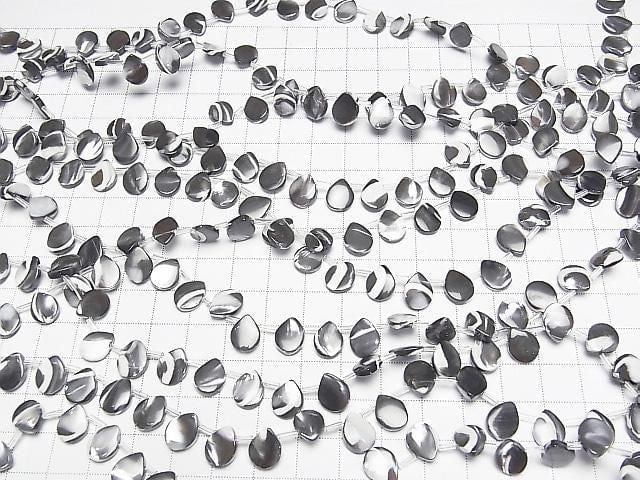 [Video] Mother of Pearl MOP Gray Pear shape 10x8mm 1 strand beads (approx. 15inch/38cm)