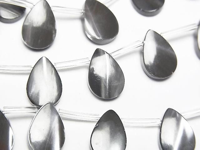 [Video] Mother of Pearl MOP Gray Pear shape 12x8mm 1-strand beads (approx. 15inch/36cm)