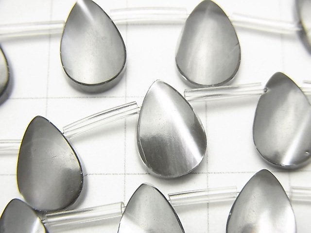 [Video] Mother of Pearl MOP Gray Pear shape 12x8mm 1strand beads (aprx.15inch / 36cm)