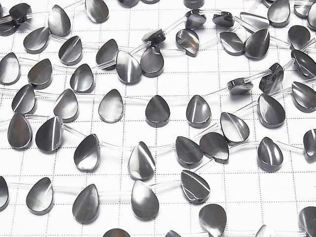 [Video] Mother of Pearl MOP Gray Pear shape 12x8mm 1-strand beads (approx. 15inch/36cm)