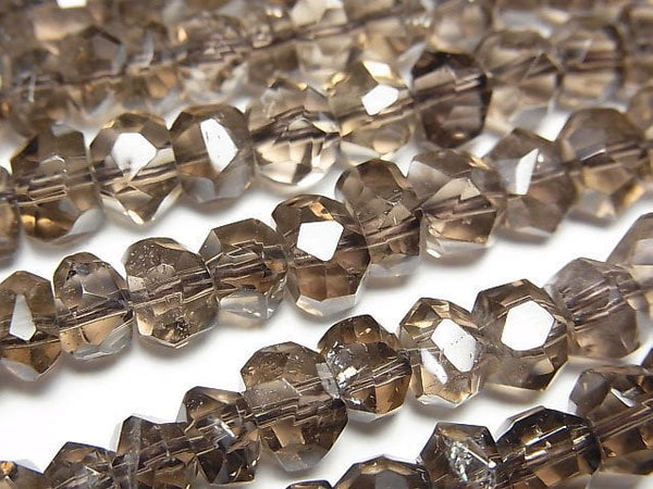 [Video]High Quality! Smoky Quartz AAA Faceted Nugget half or 1strand beads (aprx.15inch/38cm)