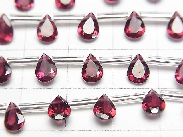 [Video]High Quality Rhodolite Garnet AAA Pear shape Faceted 7x5mm half or 1strand (8pcs )