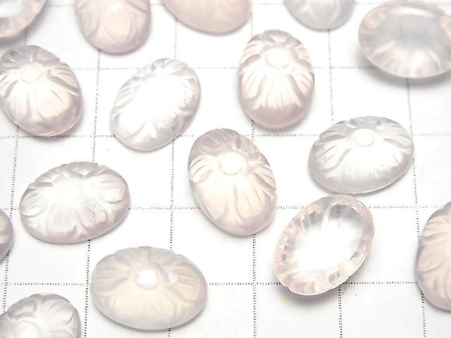 [Video]High Quality Rose Quartz AAA Carved Oval Cabochon 14x10mm 2pcs