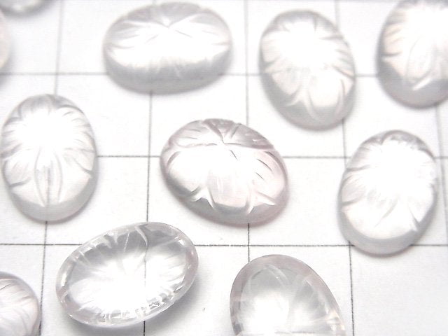 [Video]High Quality Rose Quartz AAA Carved Oval Cabochon 14x10mm 2pcs