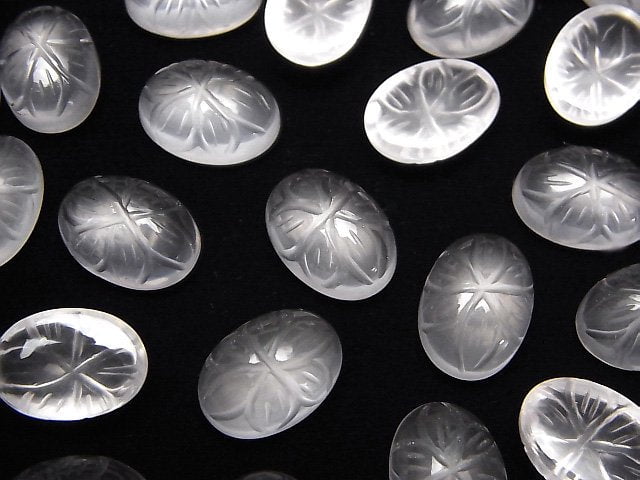 [Video]High Quality Rose Quartz AAA Carved Oval Cabochon 14x10mm 2pcs