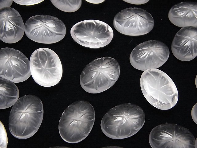 [Video]High Quality Rose Quartz AAA Carved Oval Cabochon 14x10mm 2pcs