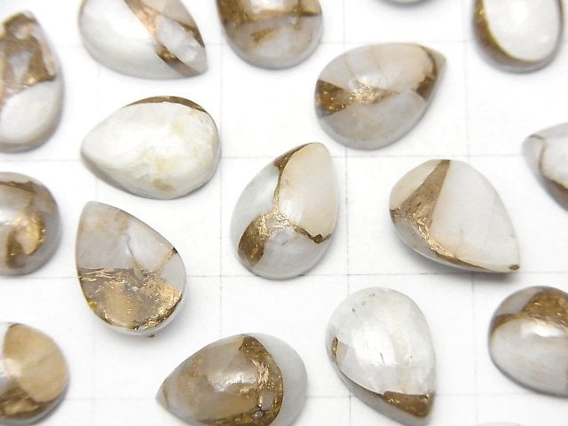 [Video] Copper Calcite AAA Pear shape Cabochon 12x8mm 4pcs