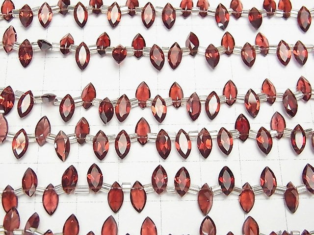 [Video]High Quality Mozambique Garnet AAA Marquise Faceted 8x4x2mm 1strand (18pcs )