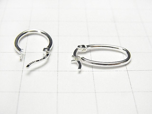 Silver925 Oval Earring Hoop 17x12mm 1pair