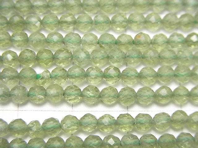 [Video] High Quality! Green Apatite AA++ Faceted Round 3mm 1strand beads (aprx.13inch / 31cm)