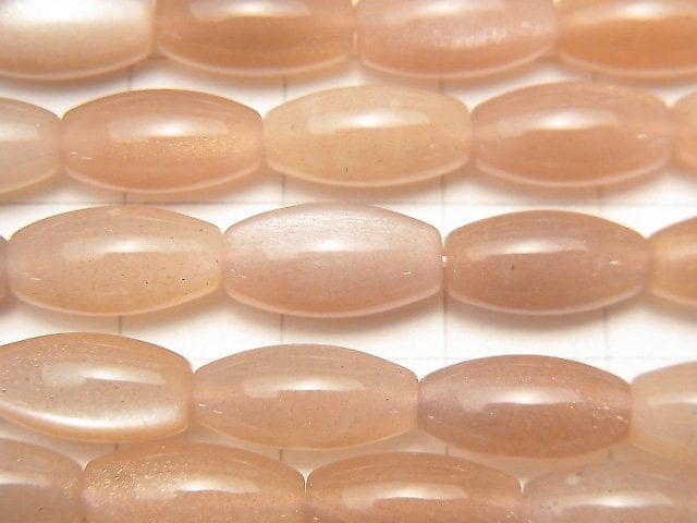 [Video] Pink Moonstone AAA- Rice 12x6x6mm half or 1strand beads (aprx.15inch / 38cm)