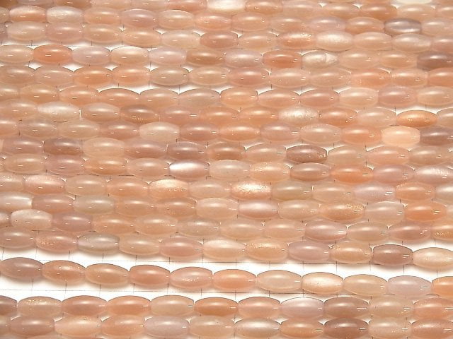 [Video] Pink Moonstone AAA- Rice 12x6x6mm half or 1strand beads (aprx.15inch / 38cm)