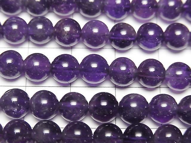 [Video] Amethyst AA Round 6.5mm 1-strand beads (approx. 15 inches/37 cm)