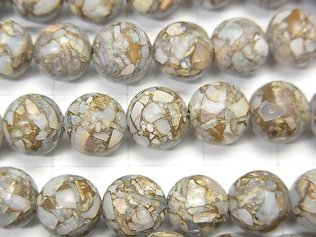 [Video] Copper Opal AAA Round 8mm half or 1strand beads (aprx.7inch / 18cm)