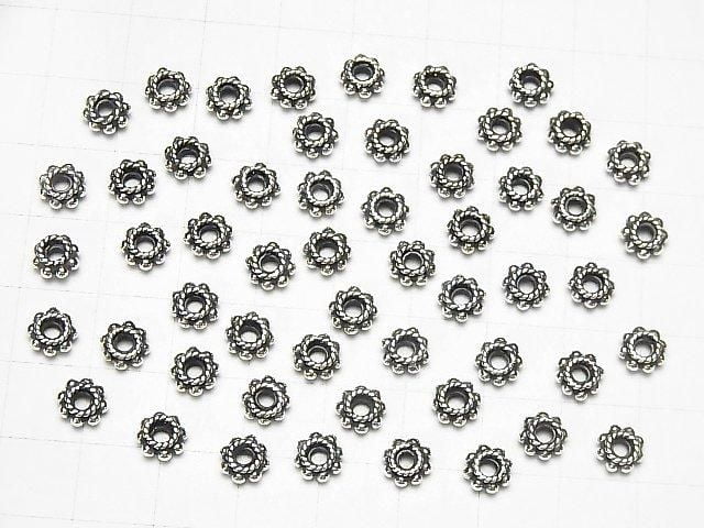 Bali Silver Rondelle 6x6x3mm Oxidized Finish 2pcs
