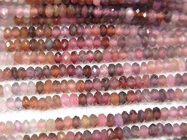 [Video] High Quality! Multicolor Spinel AAA- Faceted Button Rondelle 3.5x3.5x2mm half or 1strand beads (aprx.15inch / 38cm)