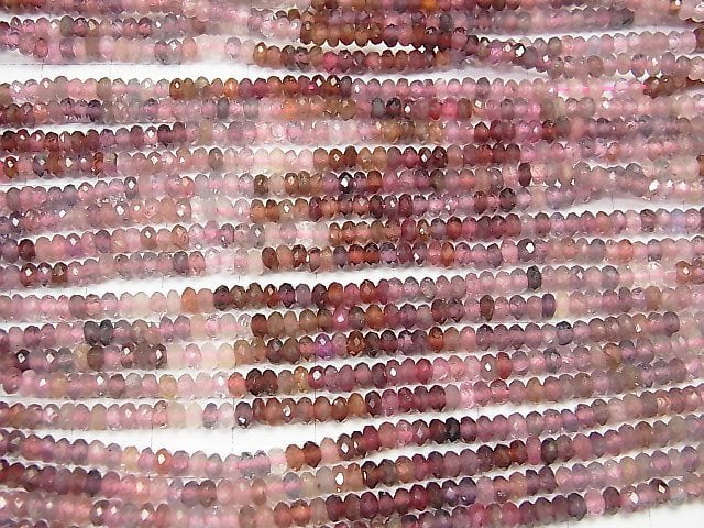 [Video] High Quality! Multicolor Spinel AAA- Faceted Button Rondelle 3.5x3.5x2mm half or 1strand beads (aprx.15inch / 38cm)