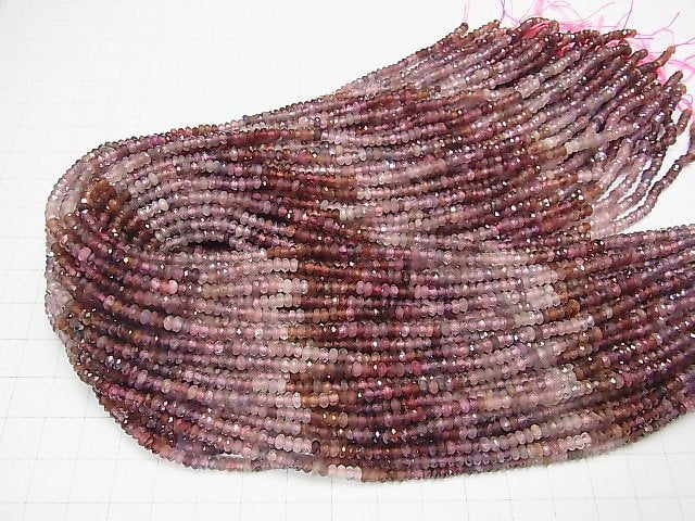 [Video] High Quality! Multicolor Spinel AAA- Faceted Button Rondelle 3.5x3.5x2mm half or 1strand beads (aprx.15inch / 38cm)