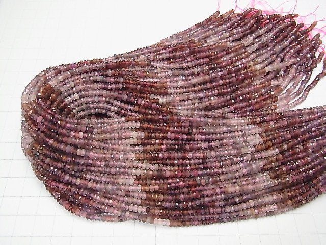 High Quality! Multicolor Spinel AAA- Faceted Button Roundel 3.5x3.5x2mm half or 1strand beads (aprx.15inch / 38cm)