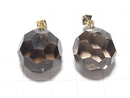 [Video] Smoky Quartz AAA "Buckyball" Faceted Round 16mm Pendant 14KGP 1pc