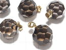 [Video] Smoky Quartz AAA "Buckyball" Faceted Round 16mm Pendant 14KGP 1pc