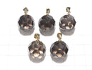 [Video] Smoky Quartz AAA "Buckyball" Faceted Round 16mm Pendant 14KGP 1pc