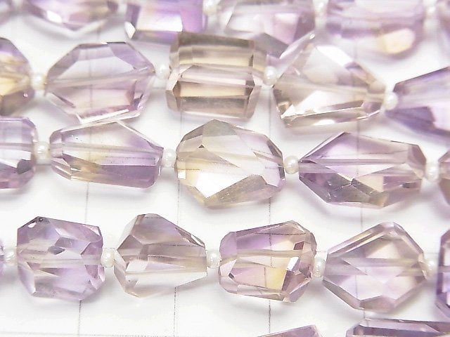 [Video] High Quality Ametrine AAA Faceted Nugget 1strand beads (aprx.7inch / 18cm)