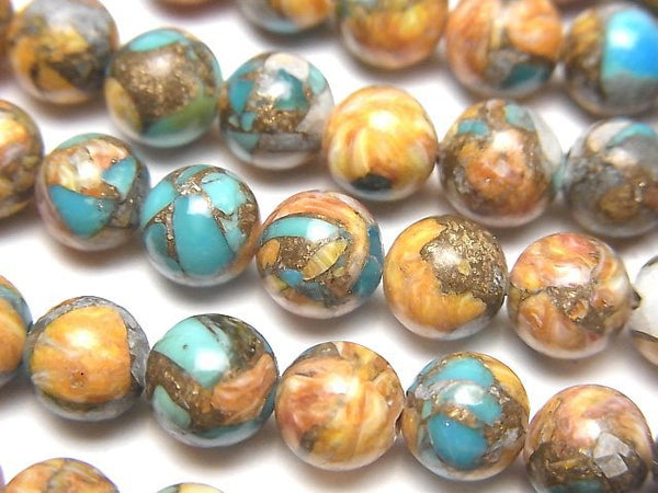 Copper Turquoise & Amazonite, Round Gemstone Beads