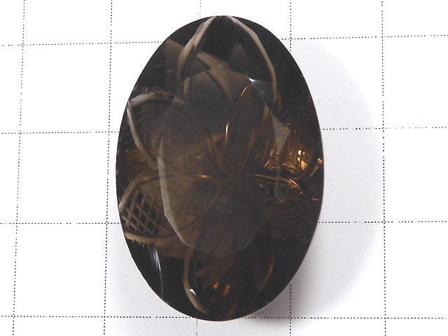 [Video] [One of a kind] High Quality Smoky Quartz AAA Carved Faceted 1pc NO.24